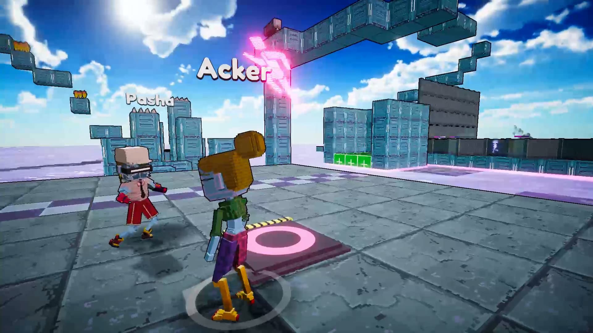 Students coding together inside a SuperCode world