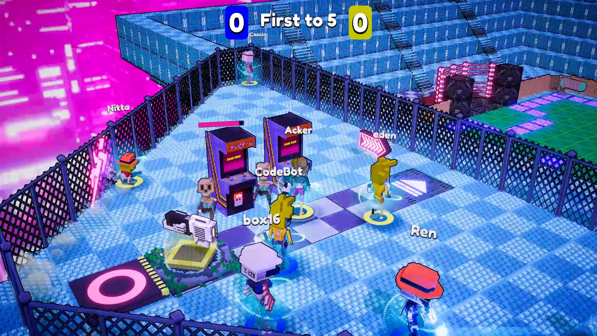 Students playing a multiplayer coding game in SuperCode
